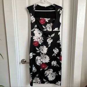 White House Black Market - black satin cocktail dress - size 6